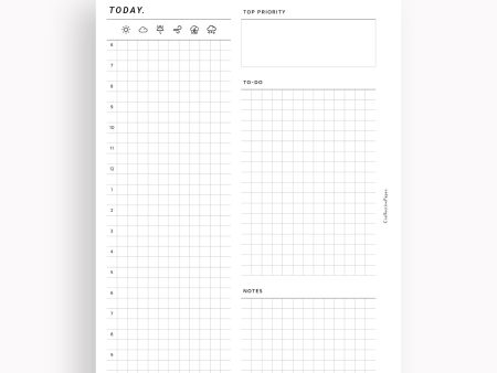 D111_DO1P | Day on a Page, Daily Planner Inserts Template Hot on Sale