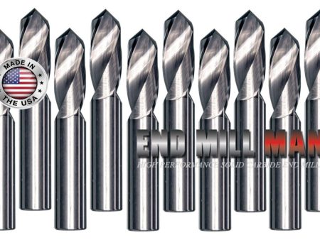 (10 Pack) 1 8  Dia. x 7 8  LOF x  1-7 8  OAL Carbide Drill Bits (uncoated) Online