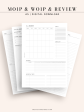 W118 | Monthly+Weekly+Review Total Planner Inserts Template, Monday Start Only Sale