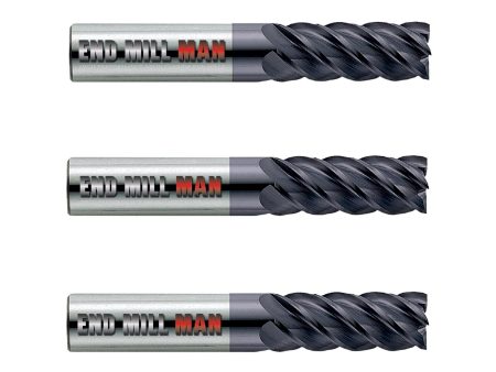 (3 Pack) 5 16  x 3 4  x 2-1 2  Carbide 5 Flute HP End Mill For Discount