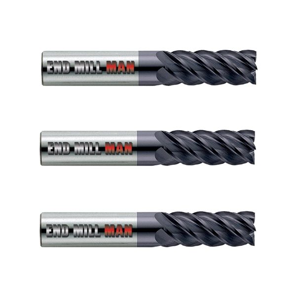 (3 Pack) 5 16  x 3 4  x 2-1 2  Carbide 5 Flute HP End Mill For Discount