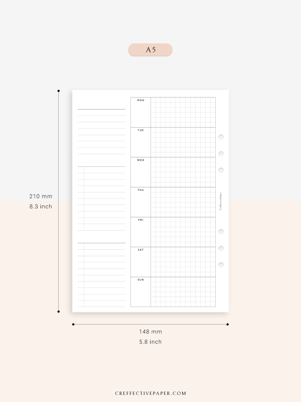 W108_G_WO1P | Weekly Planner, WO1P, Grid Discount