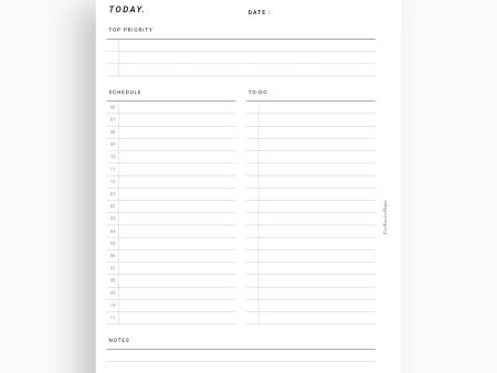 D107 | Printable Daily Schedule Planner Inserts Template Online