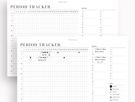 T127 | Menstruation Period Tracker, Yearly Menstrual Cycle Tracking Online Sale