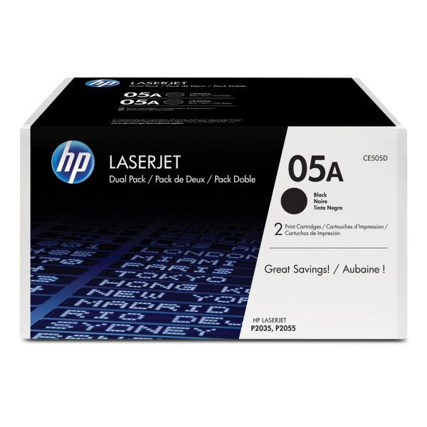 HP 05A Original LaserJet Toner Cartridges - 2-pack Black CE505D Online Hot Sale