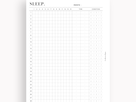 T132 | Monthly Sleep Tracker Fashion