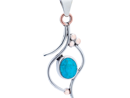 Turquoise Pendant by HPSilver - Kingman Turquoise in Sterling Silver with Copper Highlights - 2130 Supply