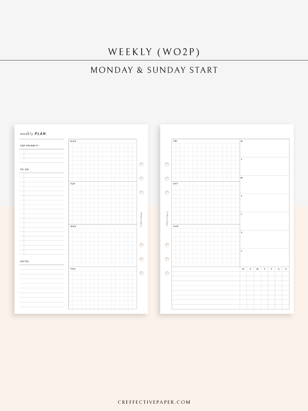 W128 | Weekly Planner, WO2P Fashion