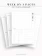 W117 | WO4P, Weekly 24-hour Schedule, To-do List Planner Template Cheap