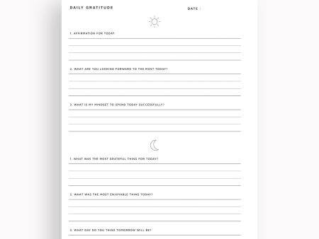 D104 | Daily Gratitude Journal with Morning & Night Ritual for Positive Mindfulness on Sale