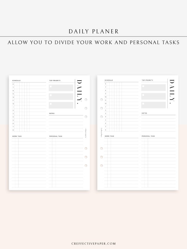 D114 | Daily Schedule Planner, Work & Personal Task Ver. Discount