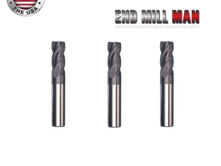 (3 Pack) 1  x 2-1 4  x 5  Long Variable Helix High Performance Carbide End Mill Online now