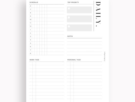 D114 | Daily Schedule Planner, Work & Personal Task Ver. Discount