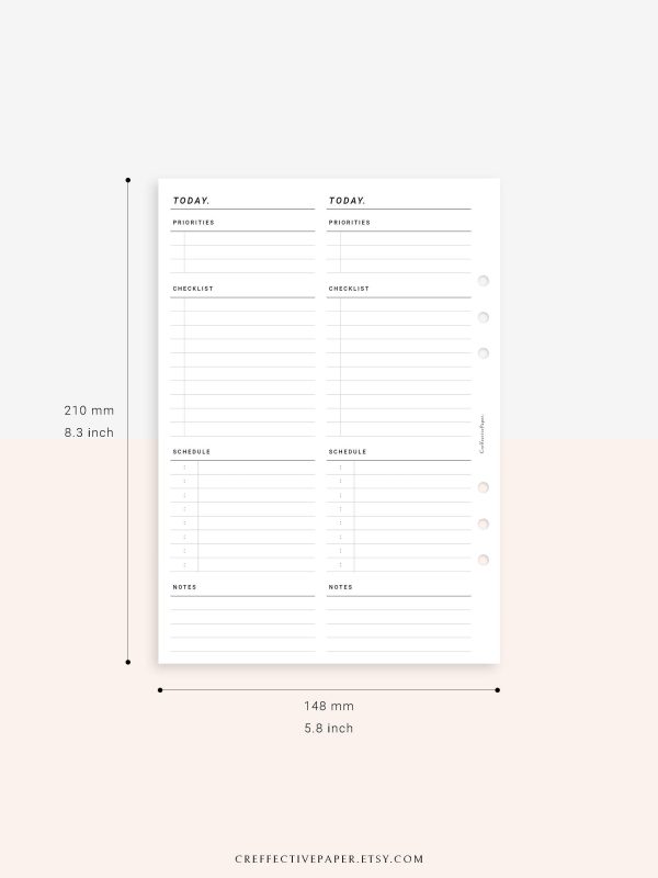 D101 | 2 Days on a Page, Daily Planner Online Hot Sale