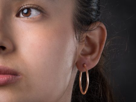 Rose Gold Hoops by HPSilver - Rose Gold Hoop Earrings - 4023 Hot on Sale