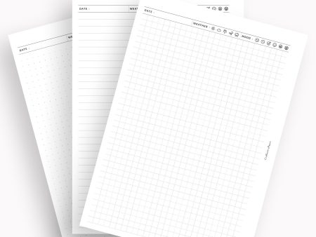 D112_DO1P | Daily Journal Diary Printable Pages, Line Dot Grid Notes Online