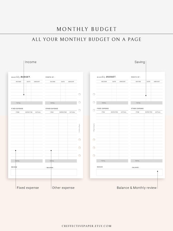 T106 | Monthly Budget Financial Planner Discount