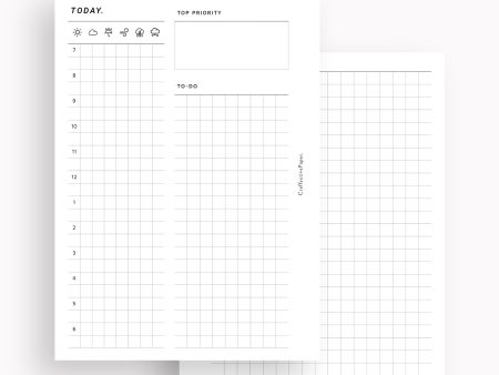 D111_DO2P | Day on Two Pages, Daily Planner Printable Inserts Template Hot on Sale