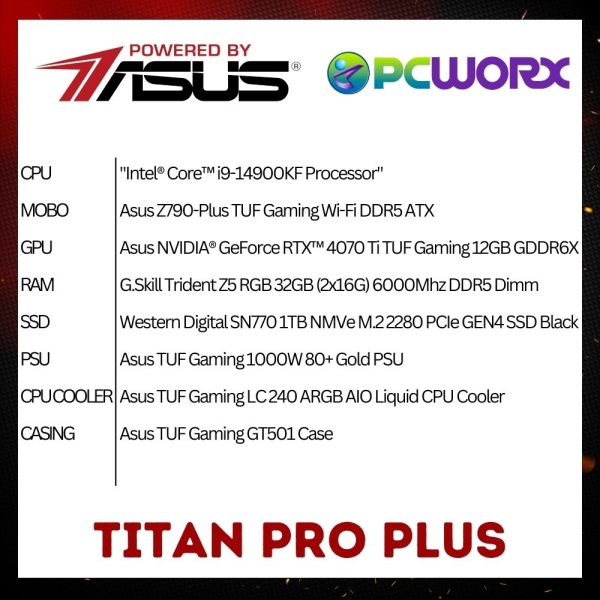 Powered by ASUS - TITAN PRO PLUS ntel® Core™ i9-14900KF Processor Online Sale