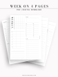 W116 | Weekly 24-hour Schedule Planner Template, WO4P Sale