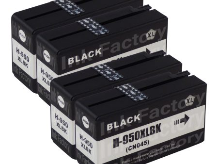 Premium Compatible HP 950XL Black Ink Cartridge x 4 Fashion