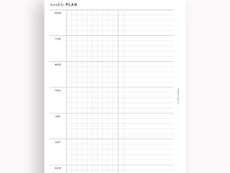 W126_WO1P | Weekly Planner, Week on a Page Supply