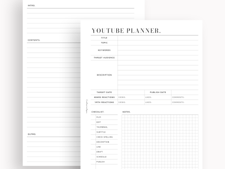 N131-3 | YouTube Contents Planner Online Sale