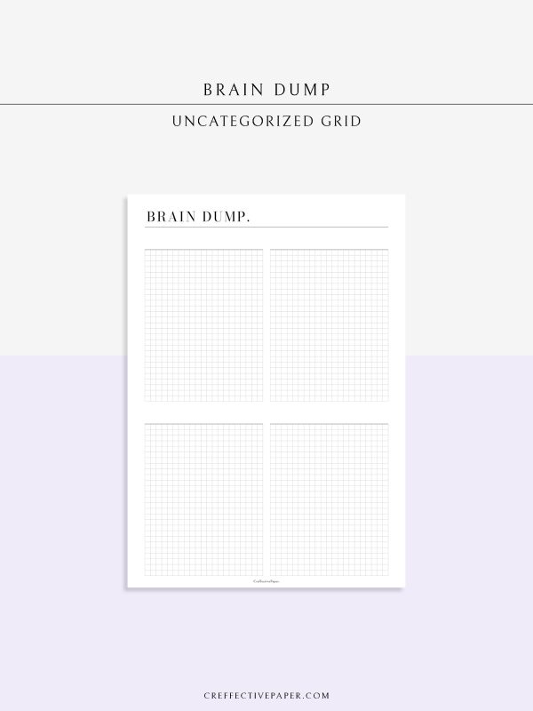 N122-1 | Brain Dump Template, Thought Organizer Supply