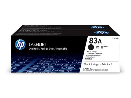 HP 83A Original LaserJet Toner Cartridges - 2-pack Black CF283AF Online now