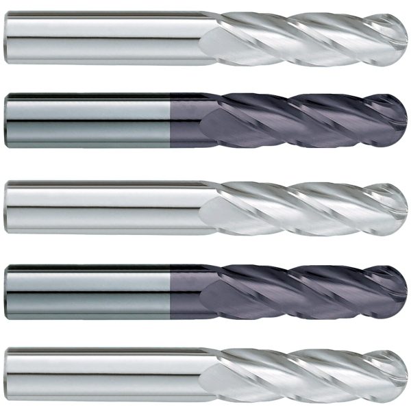 (5 Pack) 1 4  x 2  x 4  Extra Long Ballnose Carbide End Mill For Sale