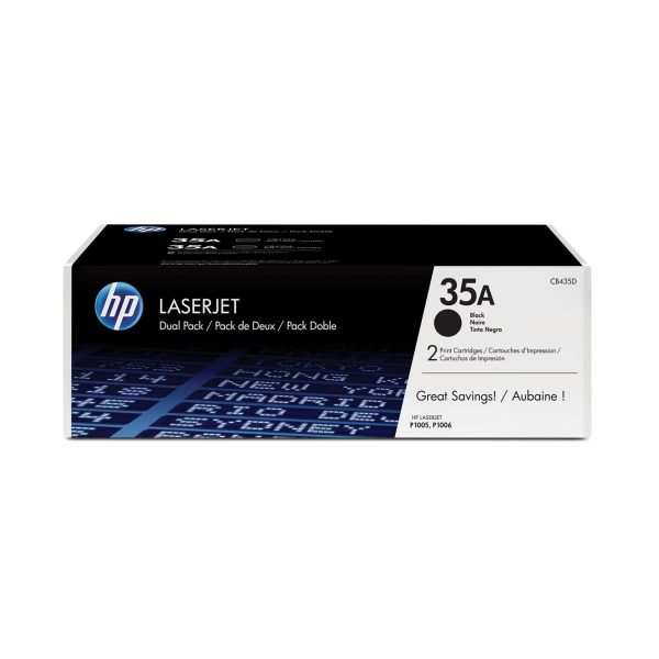 HP 35A Original LaserJet Toner Cartridge - 2-Pack Black CB435AD Fashion