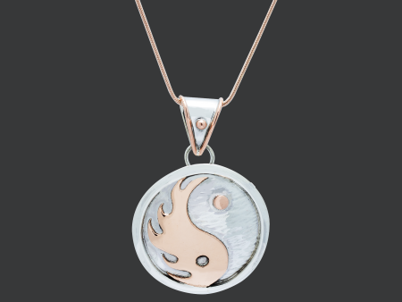 Yin Yang by HPSilver - Sterling Silver and Copper Flame Pendant  - 2130 Online now