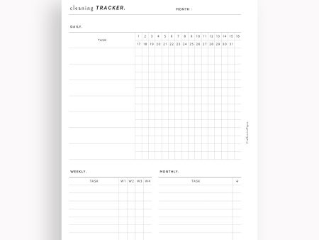 T120 | Monthly+Weekly+Daily Cleaning Tracker, Home Management Fashion