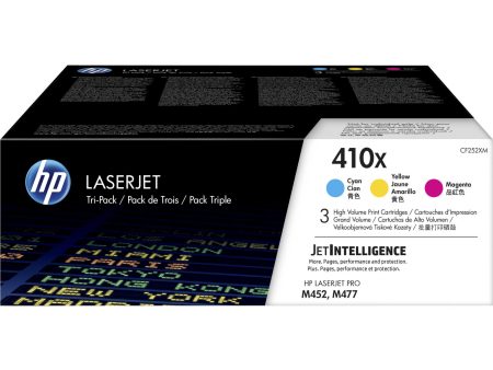 HP 410X High Yield Original LaserJet Toner Cartridges - Tri-Colour Cyan Magenta Yellow CF252XM Hot on Sale