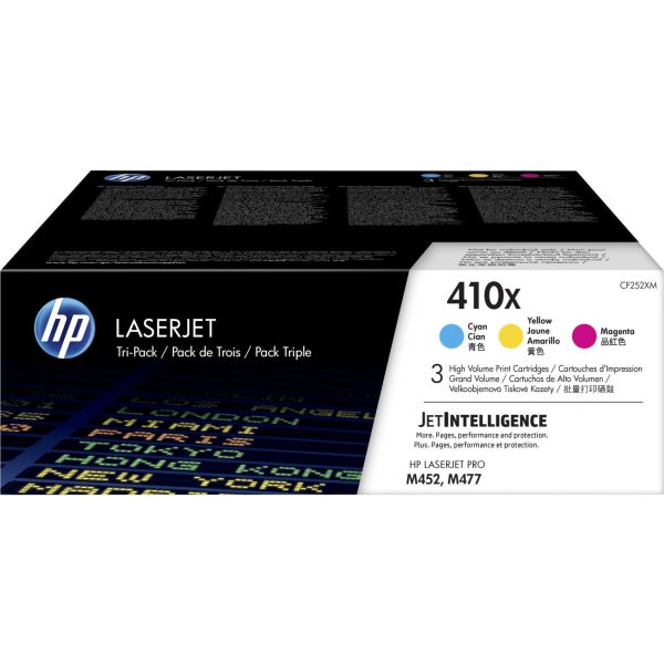 HP 410X High Yield Original LaserJet Toner Cartridges - Tri-Colour Cyan Magenta Yellow CF252XM Hot on Sale