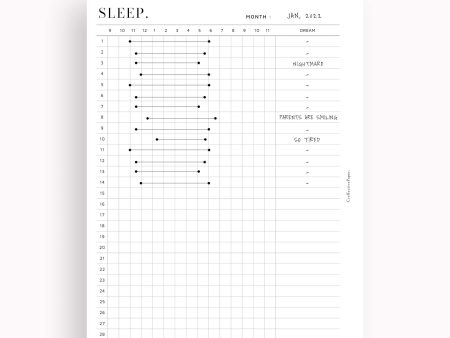 T122 | Monthly Sleep Tracker Fashion