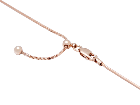 Rose Gold Adjustable Chain - 24 Inch Rose Gold Vermeil - 8006 For Sale