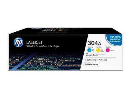 HP 304A Original LaserJet Toner Cartridges - Tri-pack Cyan Magenta Yellow CF372AM For Cheap