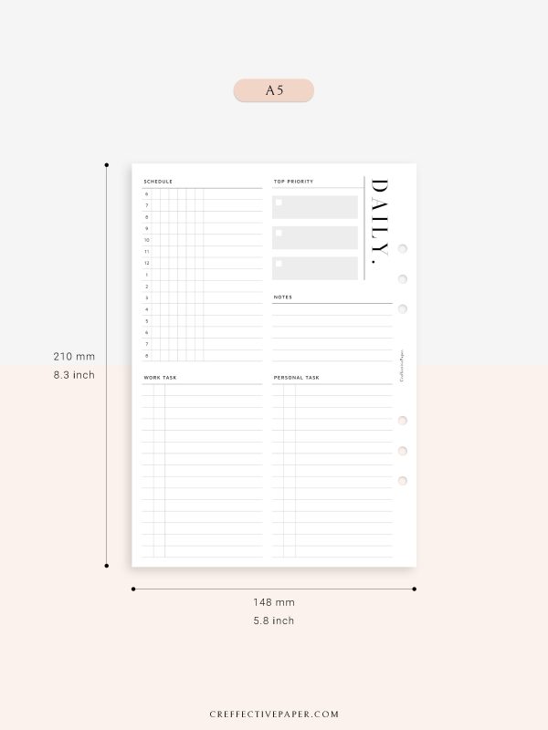 D114 | Daily Schedule Planner, Work & Personal Task Ver. Discount