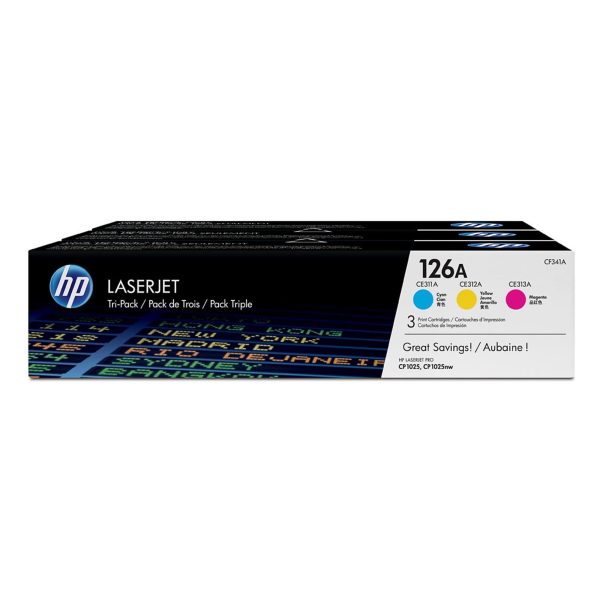 HP 126A Original LaserJet Toner Cartridges - Tri-Colour Cyan Magenta Yellow CF341A Sale