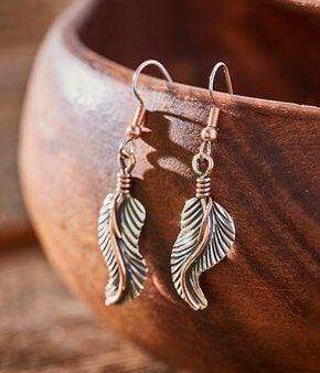 Sterling Feathers by HPSilver - Sterling Silver and Copper Feather Dangle Earrings - 2010 Fashion