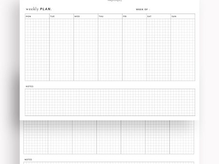 W102_H_2 | Horizontal Weekly Planner Printable Sale