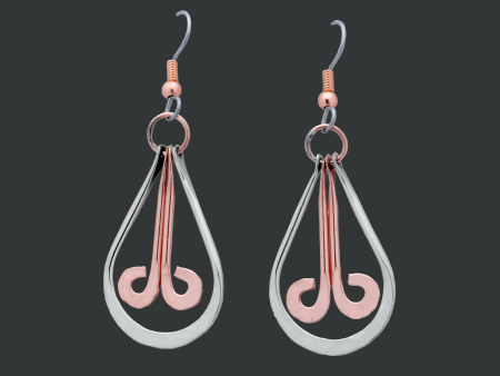 Copper Earrings by HPSilver - Copper Dangle Earrings - 0005 For Sale