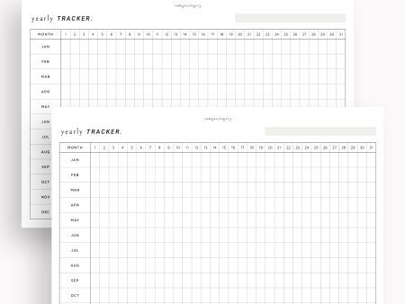 Y107 | Yearly Tracker, Habit Tracking Template Online