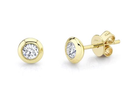 0.40CT DIAMOND BEZEL STUD EARRING Online now