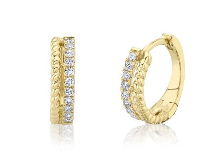 0.19CT DIAMOND HUGGIE EARRING For Cheap