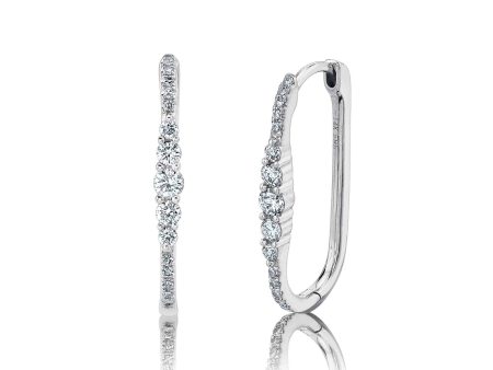 0.29CT DIAMOND OVAL HOOP EARRING For Discount