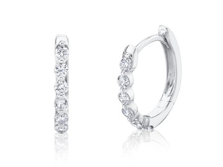 0.26CT DIAMOND OVAL HUGGIE EARRING For Sale