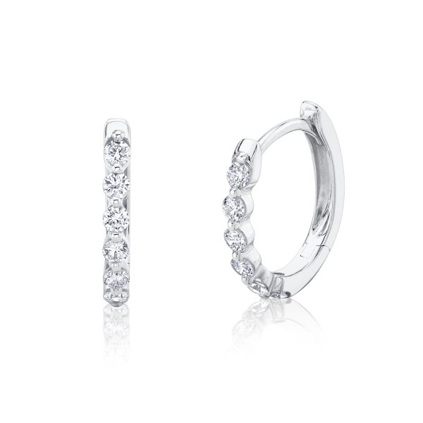 0.26CT DIAMOND OVAL HUGGIE EARRING For Sale