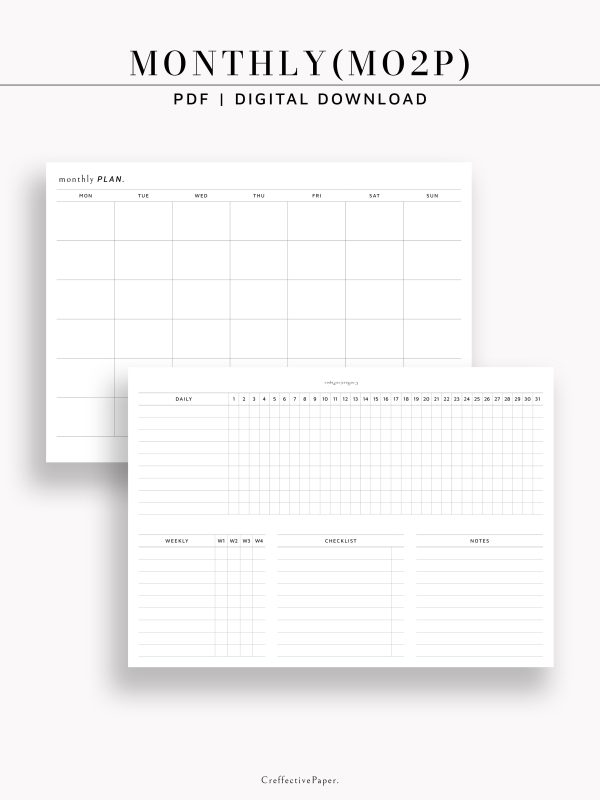 M130 | Monthly Planner (MO2P) Supply